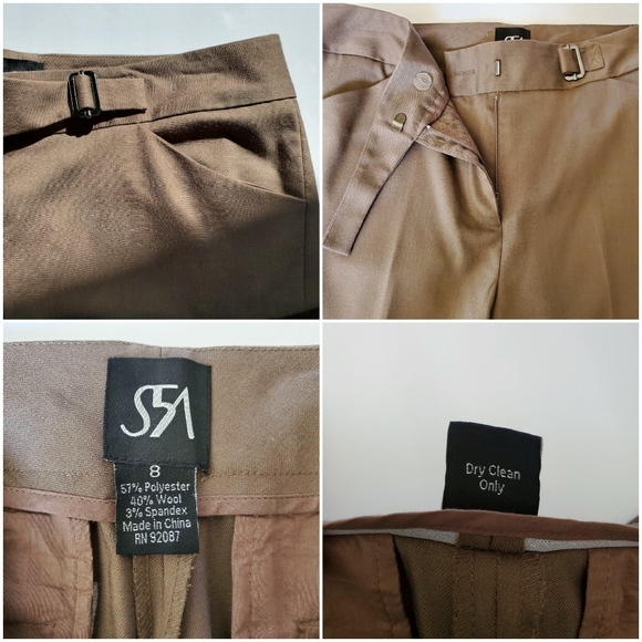 Vintage Saks Fifth Wide Leg Cropped Palazzo Gaucho Culotte Capri Wool Pa… - Picture 7 of 8